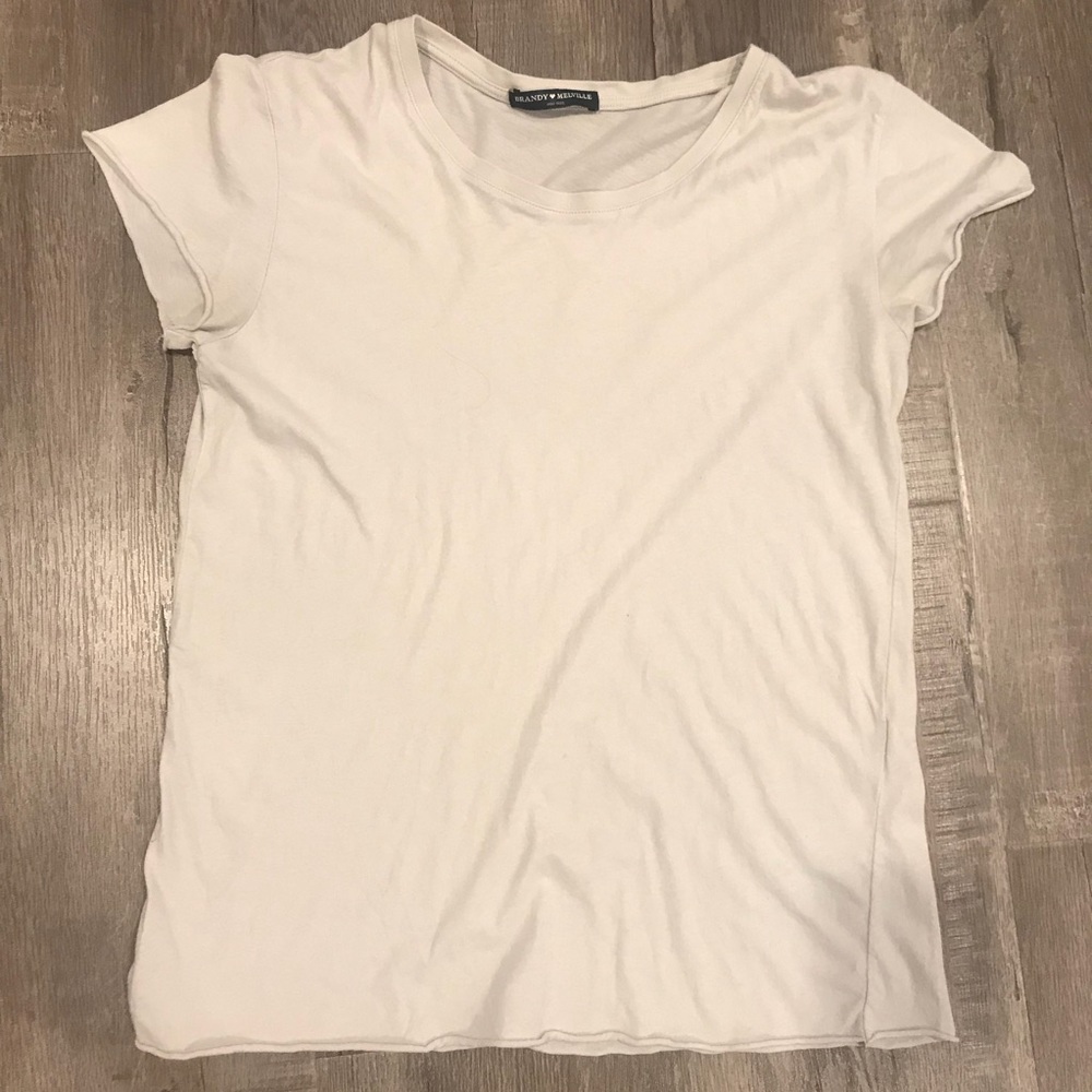 Brandy Melville White/Gray T-Shirt